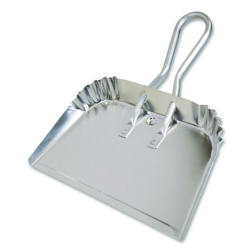 Image of Quickie® 428 Bulldozer Dust Pan, 17" Wide, Aluminum Handle, Silver
