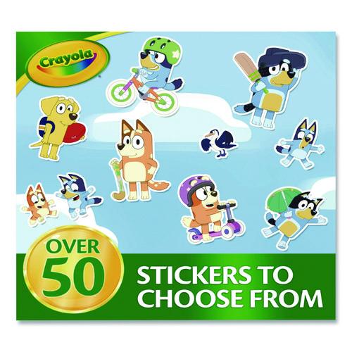 Image of CrayolaÂ® Bluey Color and Sticker Activity Set, (32) Coloring Sheets, (51) Stickers, (5) Pip-Squeaks Markers