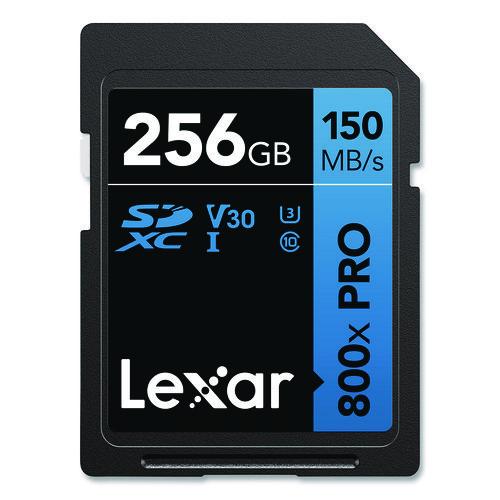 Image of Lexar LSD800P-256G-BU High-Performance PRO BLUE Series SDXC Memory Card, UHS-I V30 U1 Class 10, 256 GB