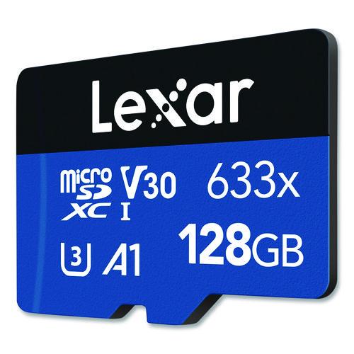 Image of Lexar High Performance BLUE Series microSDXC Memory Card with Adapter, UHS-I V30 U1 Class 10, 128 GB, 2/Pack