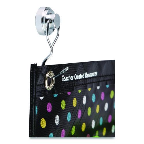 Image of Teacher Created Resources TCR20787 Magnetic Classroom Hooks, 5.25" Long Hook, 3.75" Diameter Base, Silver, 2/Pack