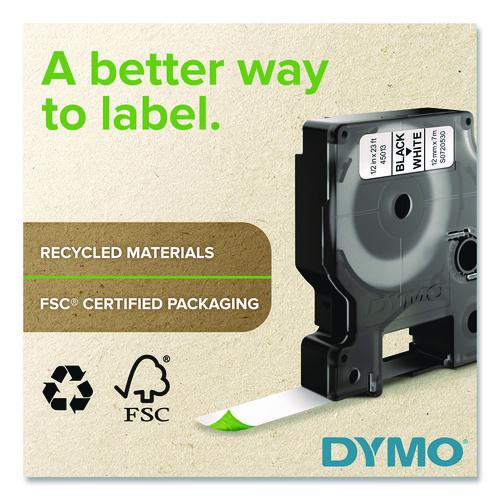Image of DYMO® 1926208 D1 Standard Labels, 0.5" x 23 ft, Black Print on White Tape, 2/Pack