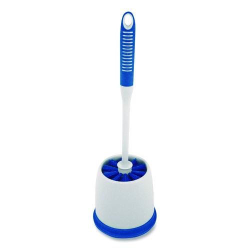 Image of Impact® T0002-00 Toilet Bowl Brush and Caddy, Blue/Gray