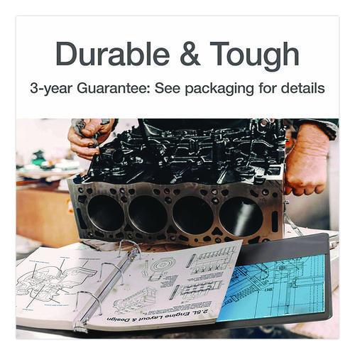 Image of Cardinal® 26301 XtraLife ClearVue Non-Stick Slant-D Ring Binder, 3 Rings, 1" Capacity, 11 x 8.5, Black