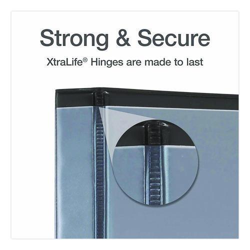Image of Cardinal® 26301 XtraLife ClearVue Non-Stick Slant-D Ring Binder, 3 Rings, 1" Capacity, 11 x 8.5, Black