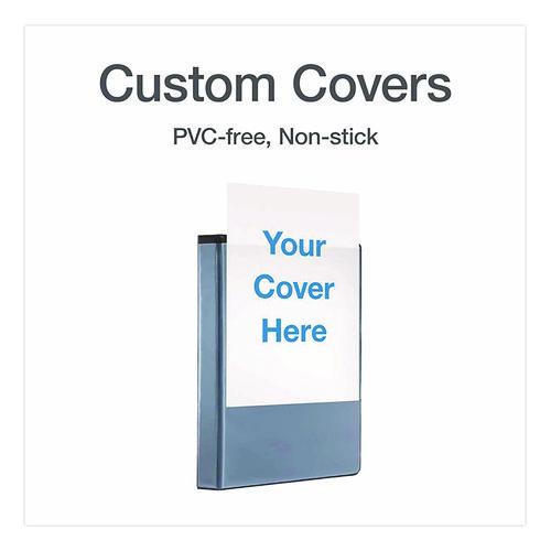 Image of Cardinal® 26301 XtraLife ClearVue Non-Stick Slant-D Ring Binder, 3 Rings, 1" Capacity, 11 x 8.5, Black