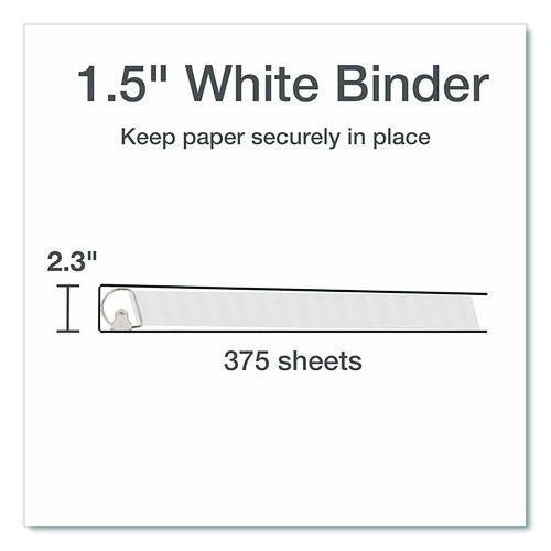 Image of Cardinal® 26310 XtraLife ClearVue Non-Stick Slant-D Ring Binder, 3 Rings, 1.5" Capacity, 11 x 8.5, White
