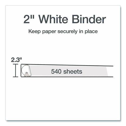 Image of Cardinal® 26320 XtraLife ClearVue Non-Stick Slant-D Ring Binder, 3 Rings, 2" Capacity, 11 x 8.5, White