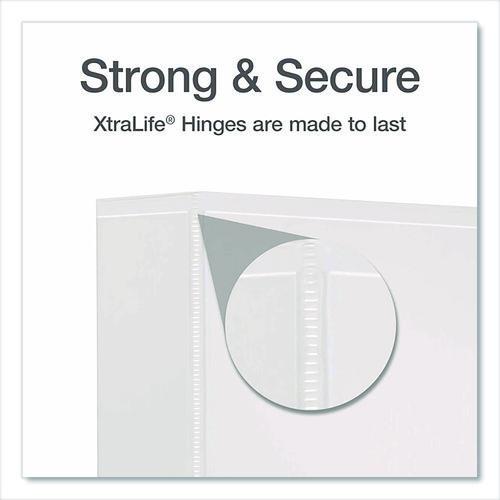 Image of Cardinal® 26320 XtraLife ClearVue Non-Stick Slant-D Ring Binder, 3 Rings, 2" Capacity, 11 x 8.5, White