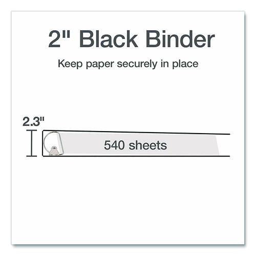 Image of Cardinal® 26321 XtraLife ClearVue Non-Stick Slant-D Ring Binder, 3 Rings, 2" Capacity, 11 x 8.5, Black