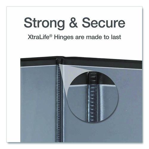 Image of Cardinal® 26321 XtraLife ClearVue Non-Stick Slant-D Ring Binder, 3 Rings, 2" Capacity, 11 x 8.5, Black