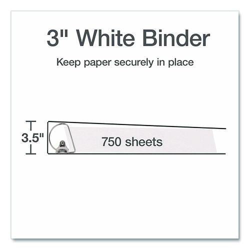 Image of Cardinal® 26330 XtraLife ClearVue Non-Stick Slant-D Ring Binder, 3 Rings, 3" Capacity, 11 x 8.5, White