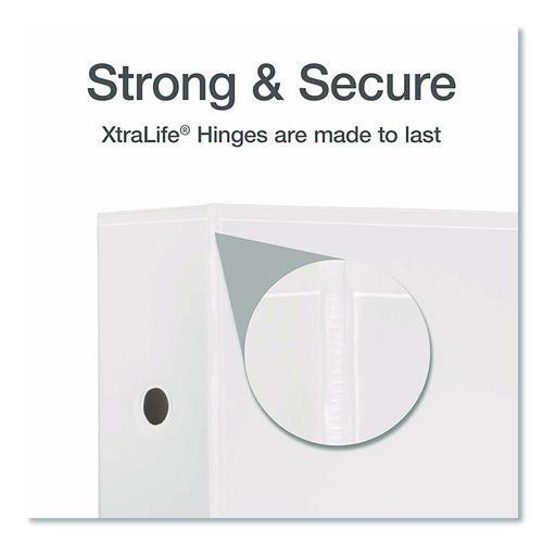 Image of Cardinal® 26350 XtraLife ClearVue Non-Stick Slant-D Ring Binder, 3 Rings, 5" Capacity, 11 x 8.5, White