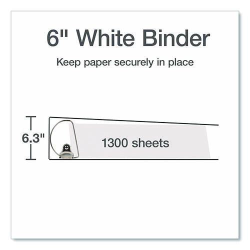 Image of Cardinal® 26360 XtraLife ClearVue Non-Stick Slant-D Ring Binder, 3 Rings, 6" Capacity, 11 x 8.5, White