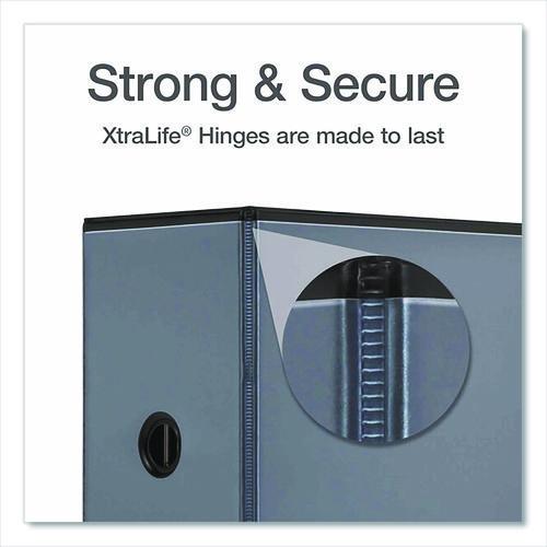 Image of Cardinal® 26361 XtraLife ClearVue Non-Stick Slant-D Ring Binder, 3 Rings, 6" Capacity, 11 x 8.5, Black