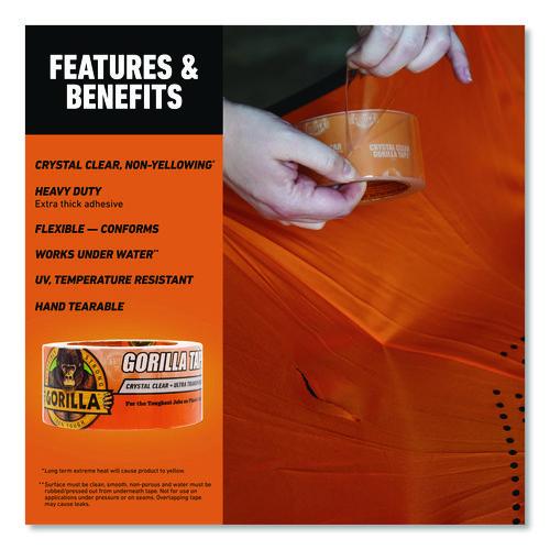 Image of Gorilla® 6060002 Crystal Clear Tape, 3" Core, 1.88" x 18 yds