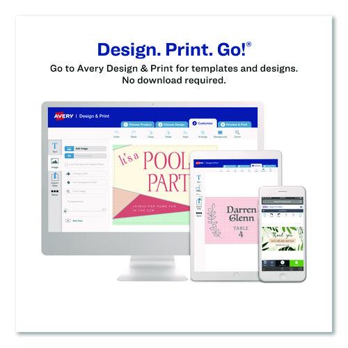 Image of Avery® 3327 Business Cards with Metallic Gold Borders, Inkjet/Laser, 2 x 3.5, White, 10 Cards/Sheet, 10 Sheets/Pack