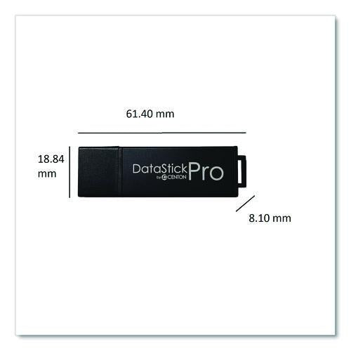 Image of Centon DataStick Pro USB 2.0 Type A Flash Drive, 8 GB, Gray, 10/Pack