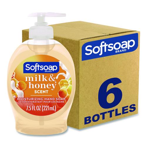 Image of Softsoap® US04965ACT Liquid Hand Soap Pumps, Milk and Honey Scent, 7.5 oz, 6/Carton