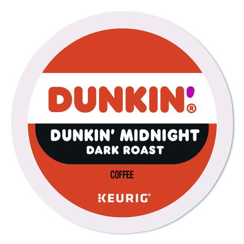 Image of Dunkin'® 400849 Midnight Coffee K-Cups, 0.35 oz, 22/Box, 4 Boxes/Carton
