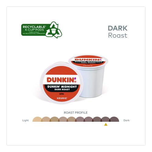 Image of Dunkin'® 400849 Midnight Coffee K-Cups, 0.35 oz, 22/Box, 4 Boxes/Carton