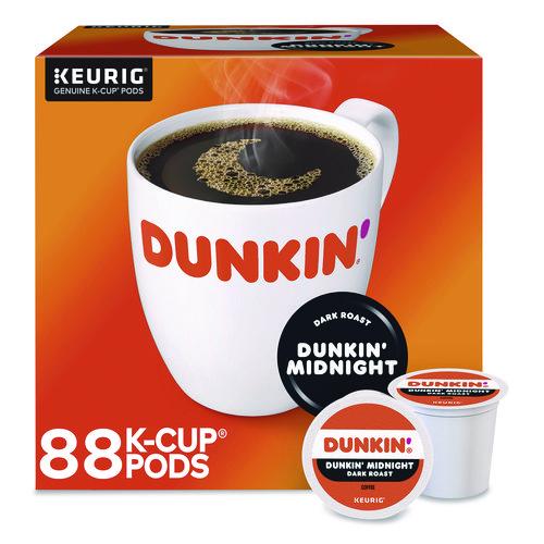 Image of Dunkin'® 400849 Midnight Coffee K-Cups, 0.35 oz, 22/Box, 4 Boxes/Carton