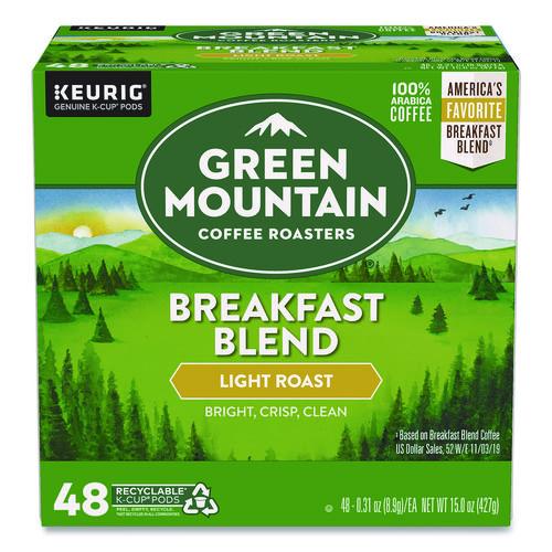 Image of Green Mountain Coffee® 5000378739 Breakfast Blend Coffee K-Cups, 0.31 oz, 48/Box