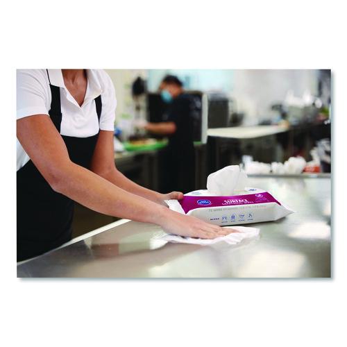 Image of PURELL® 9371-12 Foodservice Surface Sanitizing Wipes, 1-Ply, 7.4 x 9, Fragrance Free, White, 72 Wipes/Resealable Pack