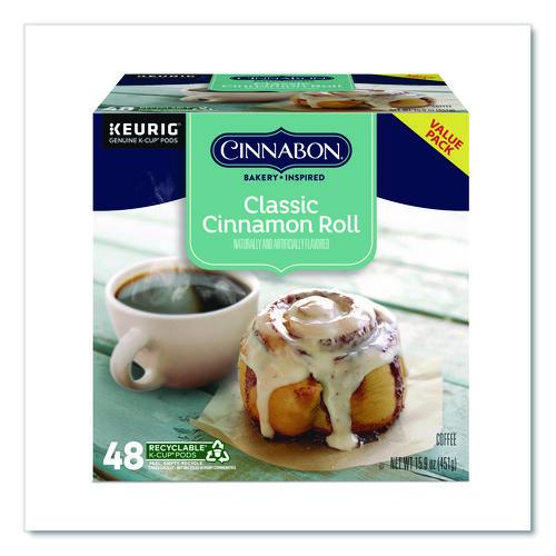 Image of Cinnabon® 5000331016 Classic Cinnamon Roll Coffee K-Cups, 0.33 oz, 48/Box
