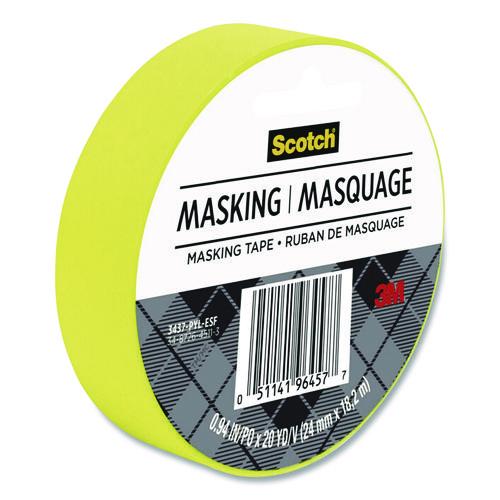 Image of Scotch® 3437-PYL Expressions Masking Tape, 3" Core, 0.94" x 20 yds, Yellow
