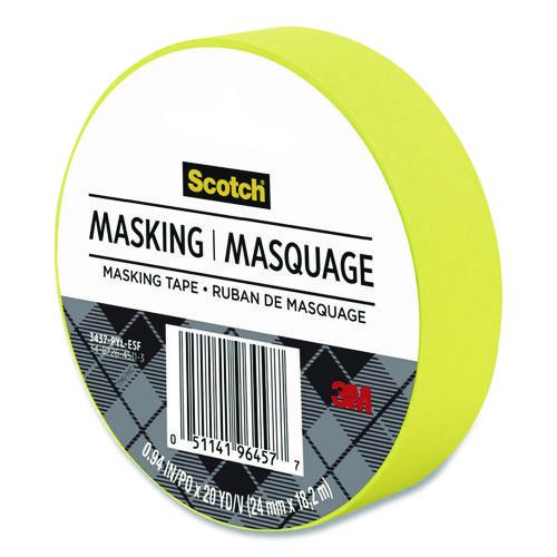Image of Scotch® 3437-PYL Expressions Masking Tape, 3" Core, 0.94" x 20 yds, Yellow