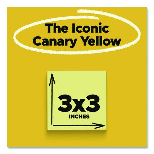Image of Post-it® Notes Super Sticky 654-10SSCY Super Sticky Pads in Canary Yellow, 3 x 3, 90 Sheets/Pad, 10 Pads/Pack