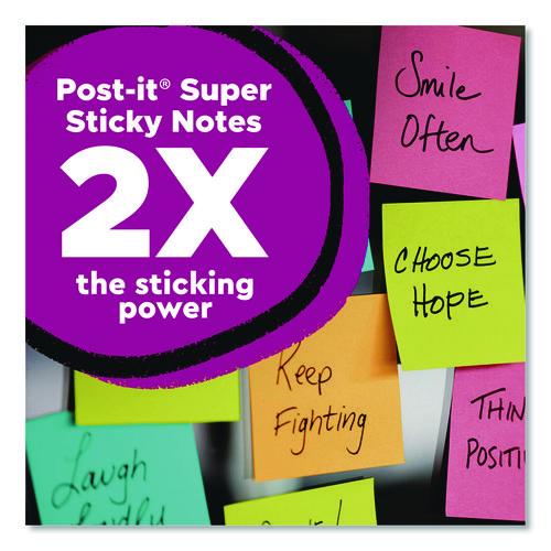 Image of Post-itÂ® Notes Super Sticky Super Sticky Pads in Energy Boost Collection Colors, 3 x 3, Limeade, 90 Sheets/Pad, 5 Pads/Pack