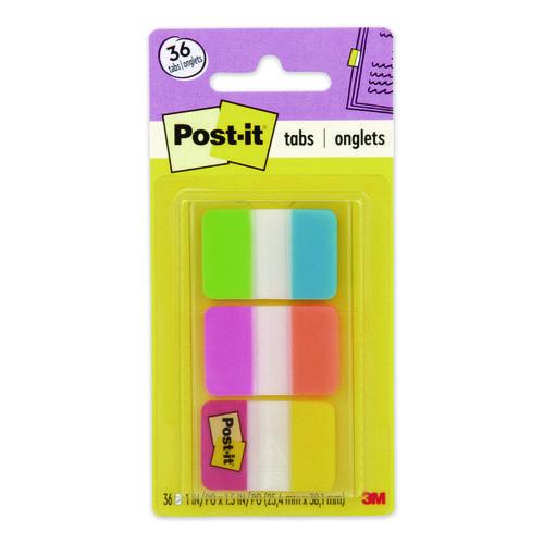 Image of Post-it® Tabs 686-ALOPRYT 1" Plain Solid Color Tabs, 1/5-Cut, Assorted Colors, 1" Wide, 36/Pack
