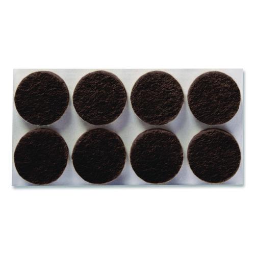 Image of Scotch SP822-NA Felt Pad Protectors, 1" Diameter, Brown, 32/Pack