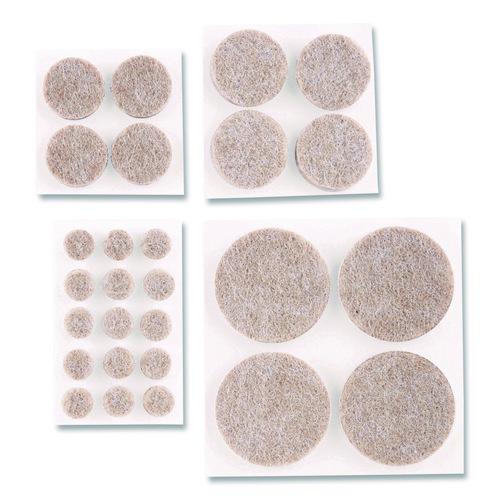 Image of Scotch SP855-NA Felt Pad Protectors, Assorted Round, Beige, 78/Pack