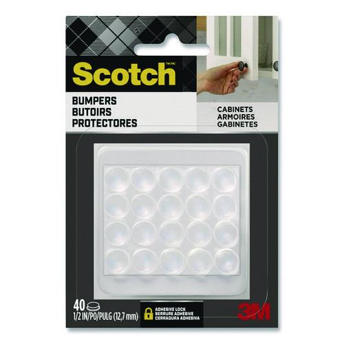 Image of ScotchÂ® Bumpers, 0.5" dia, Clear, 40/Pack