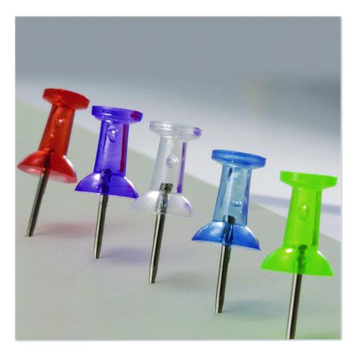 Image of Officemate OIC35710 Push Pins, Assorted Plastic Head, 0.5" Pin, 200/Pack