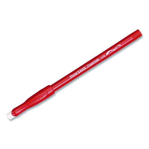 Image of Paper Mate® 31735 Eraser Mate Ballpoint Pen, Stick, Medium 1 mm, Red Ink, Red Barrel, 5/Pack