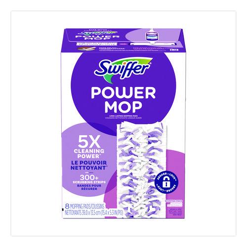 Image of SwifferÂ® PowerMop Mopping Pads, 15.4 x 5.3, White/Purple, 8/Pack
