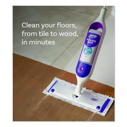 Image of SwifferÂ® PowerMop Mopping Pads, 15.4 x 5.3, White/Purple, 8/Pack