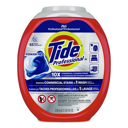 Image of Tide® PRO 14053 Commercial Power PODS Laundry Detergent, 63 Liquid Pods, 101 oz Tub