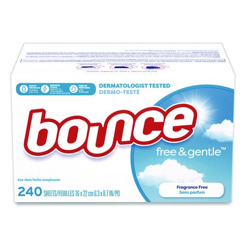 Image of Bounce® 24684 free and gentle Dryer Sheets, Fragrance Free, 240 Sheets/Box