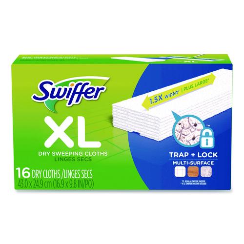 Image of Swiffer® 33903 Sweeper XL Dry Refill Cloths, 16.9 x 9.8, White, 16/Box