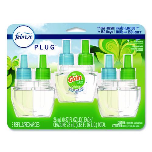 Image of Febreze® 54341 PLUG Air Freshener Refills, Gain Original, 0.87 oz, 3/Pack