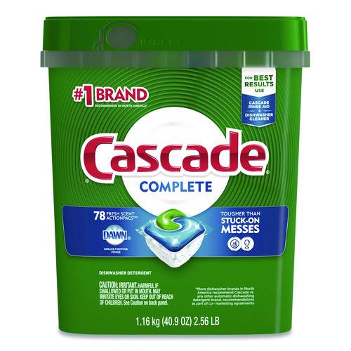 Image of CascadeÂ® Action Pacs, Fresh Scent, 40.9 oz Tub, 78/Pack