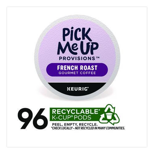 Image of Pick Me Up Provisions 52966CT French Roast Coffee K-Cups, 24/Box, 4 Boxes/Carton