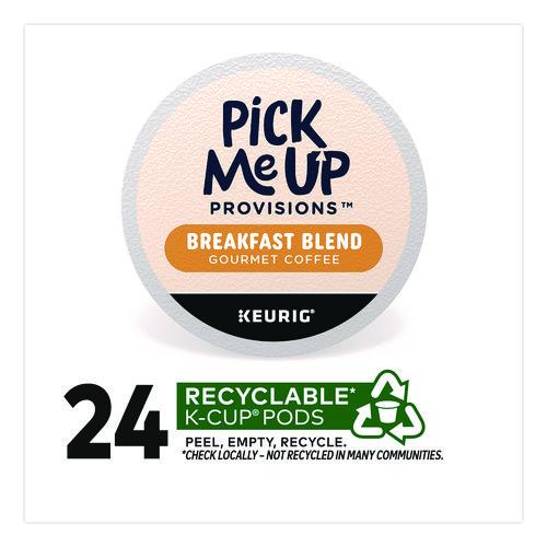 Image of Pick Me Up Provisions 5000381024 Breakfast Blend Coffee K-Cups, 24/Box