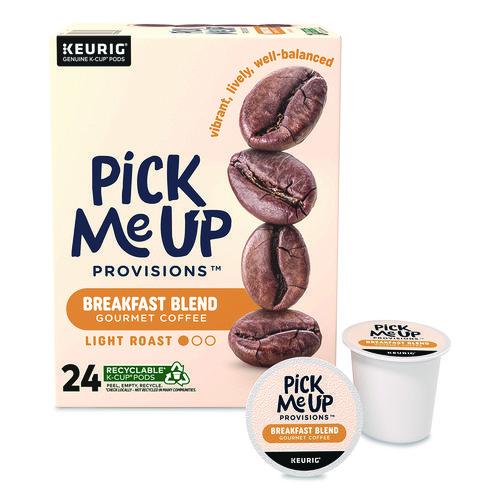 Image of Pick Me Up Provisions 5000381024 Breakfast Blend Coffee K-Cups, 24/Box