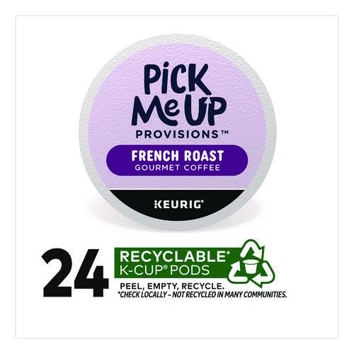Image of Pick Me Up Provisions 5000381026 French Roast Coffee K-Cups, 24/Box
